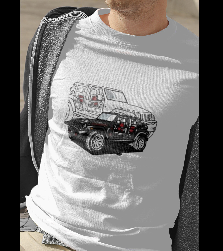 Tunic Jeep Car Illustration With Adventure Elements T-Shirt