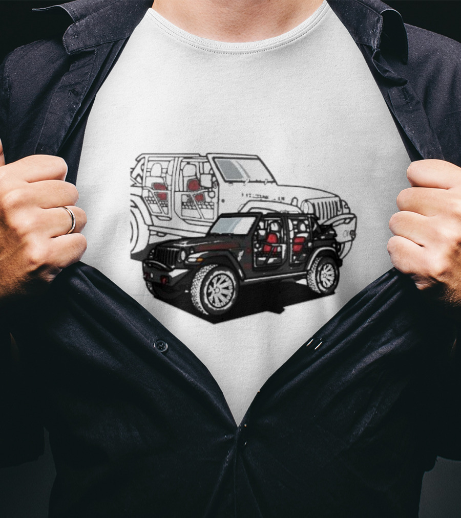 Tunic Jeep Car Illustration With Adventure Elements T-Shirt