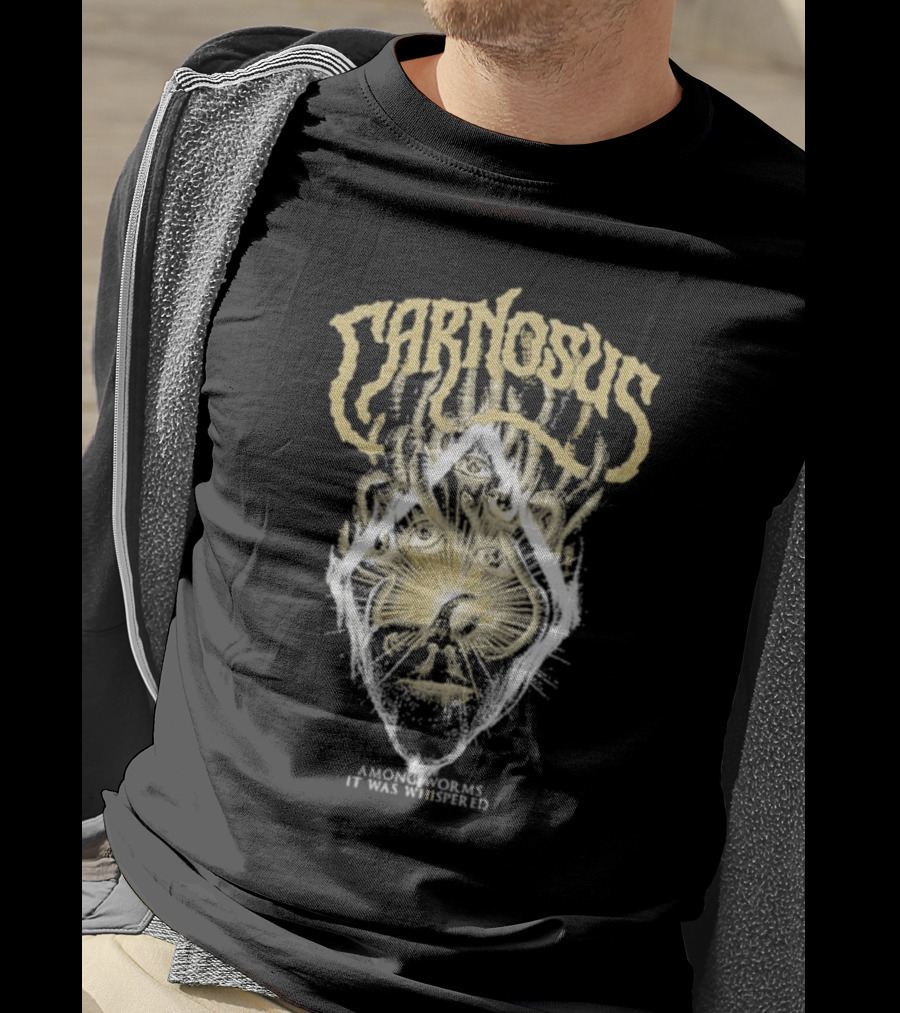 Carnosus Among Worms It Was Whispered Three-Eyed Mystical Face Enclosed In Sunburst Lines T-Shirt