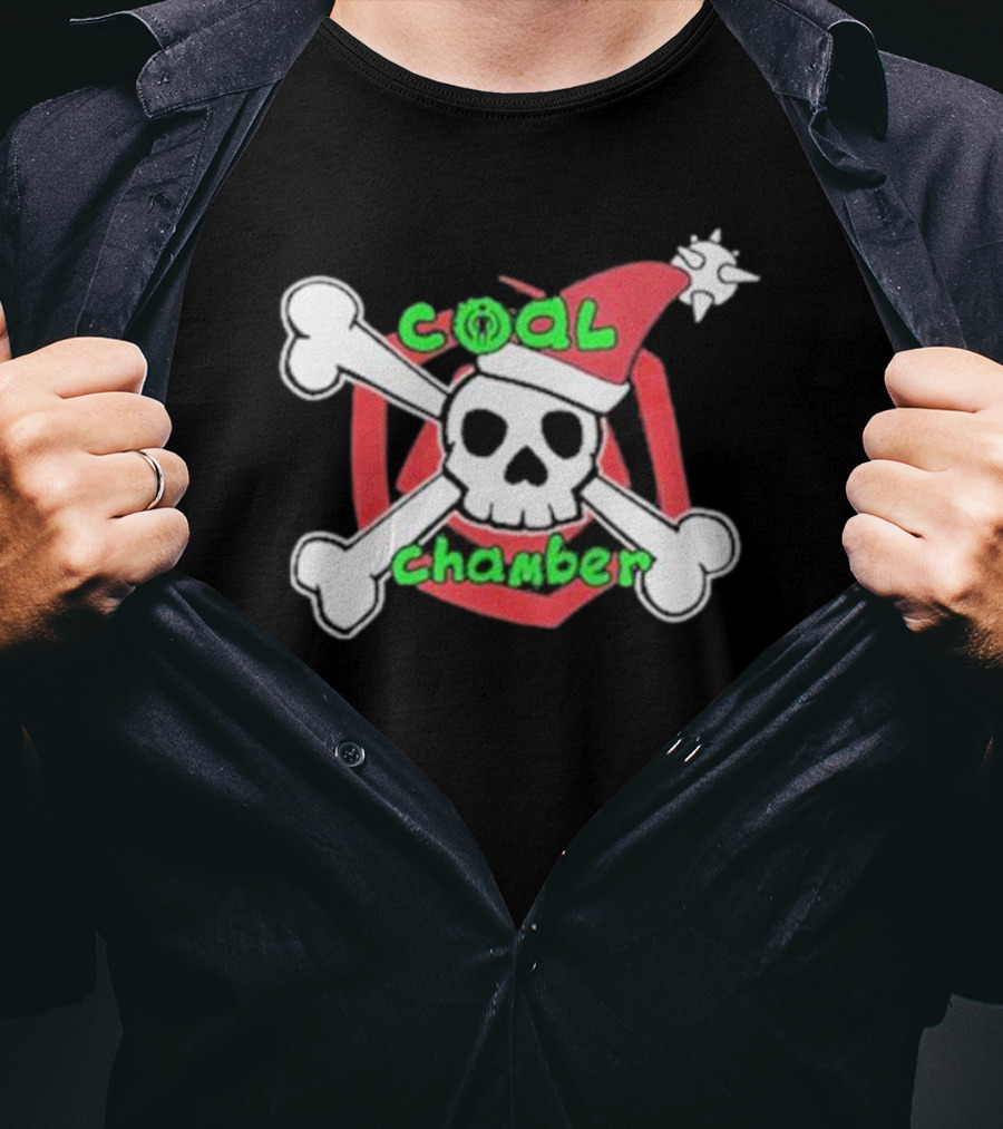 Coal Chamber Christmas Skull Santa Hat Bones T-Shirt
