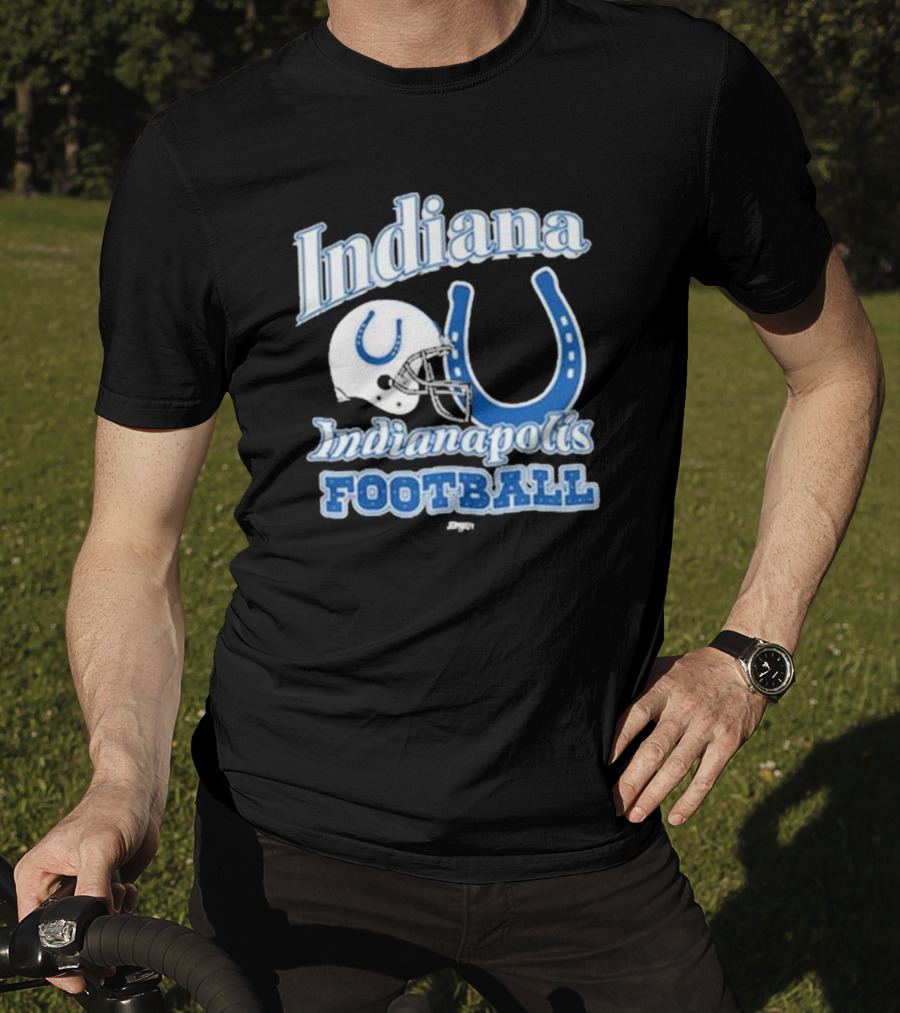 Indiana Indianapolis Colts Football Helmet Horseshoe T-Shirt