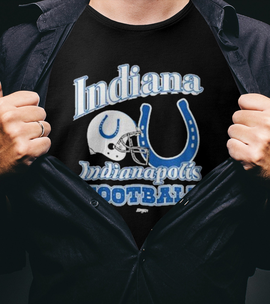 Indiana Indianapolis Colts Football Helmet Horseshoe T-Shirt