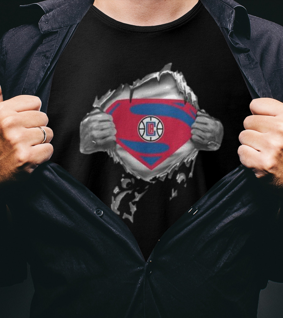 LA Clippers Superhero Emblem Reveal T-Shirt