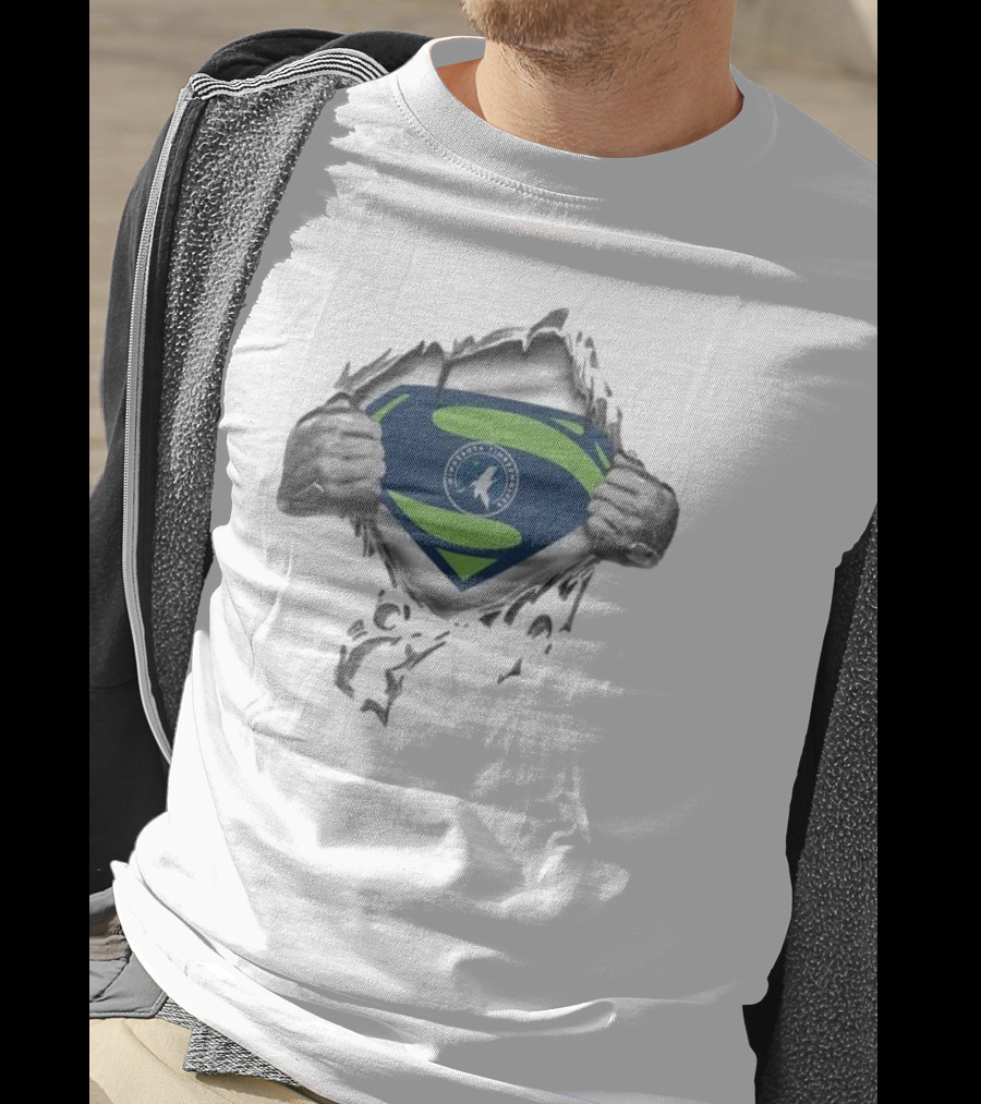 Minnesota Timberwolves Superman Logo Fusion T-Shirt