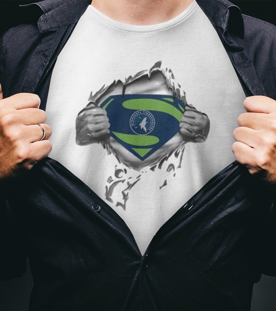 Minnesota Timberwolves Superman Logo Fusion T-Shirt