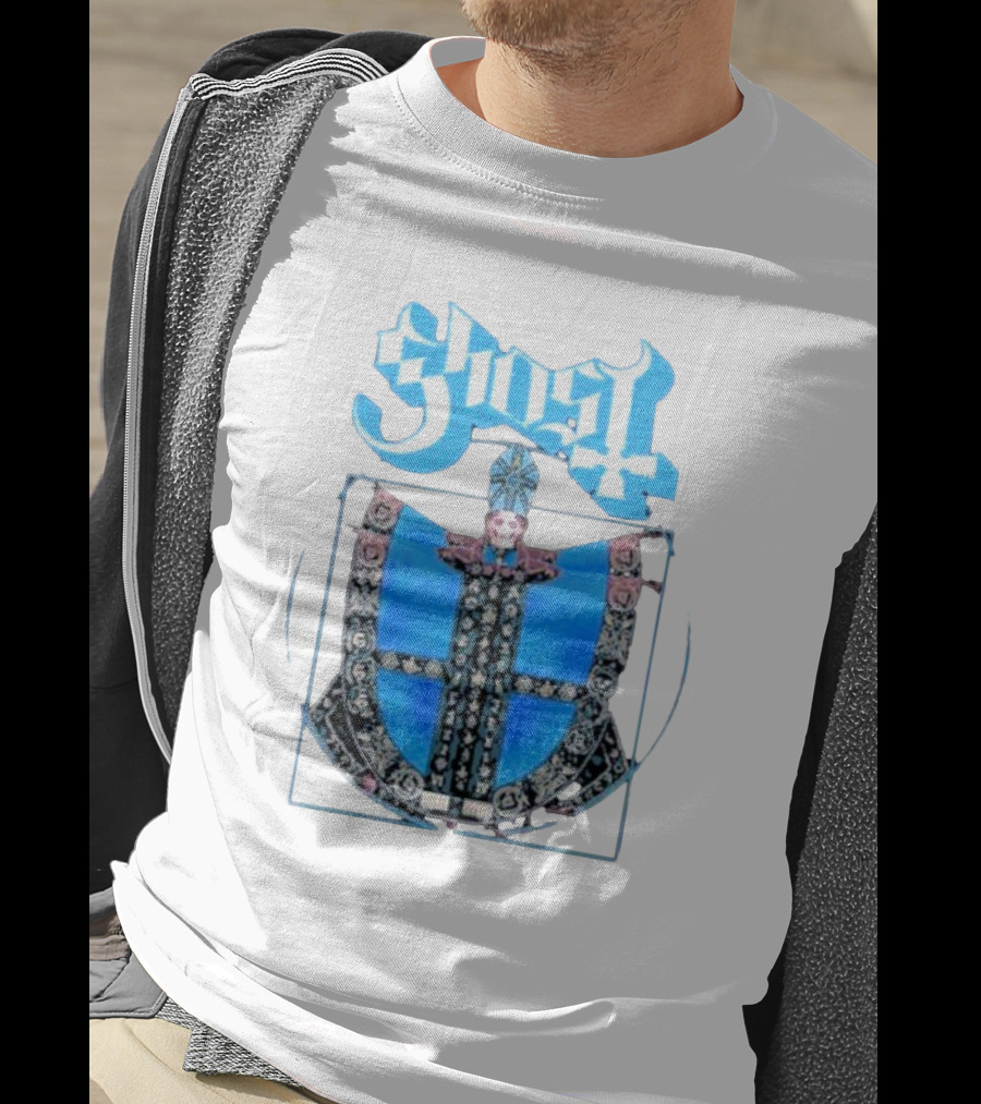 Ghost Vitruvian Skeleton Pope T-Shirt