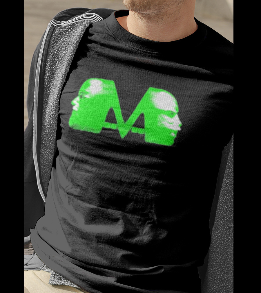 Mansionz M Faces Neon Green Portrait T-Shirt