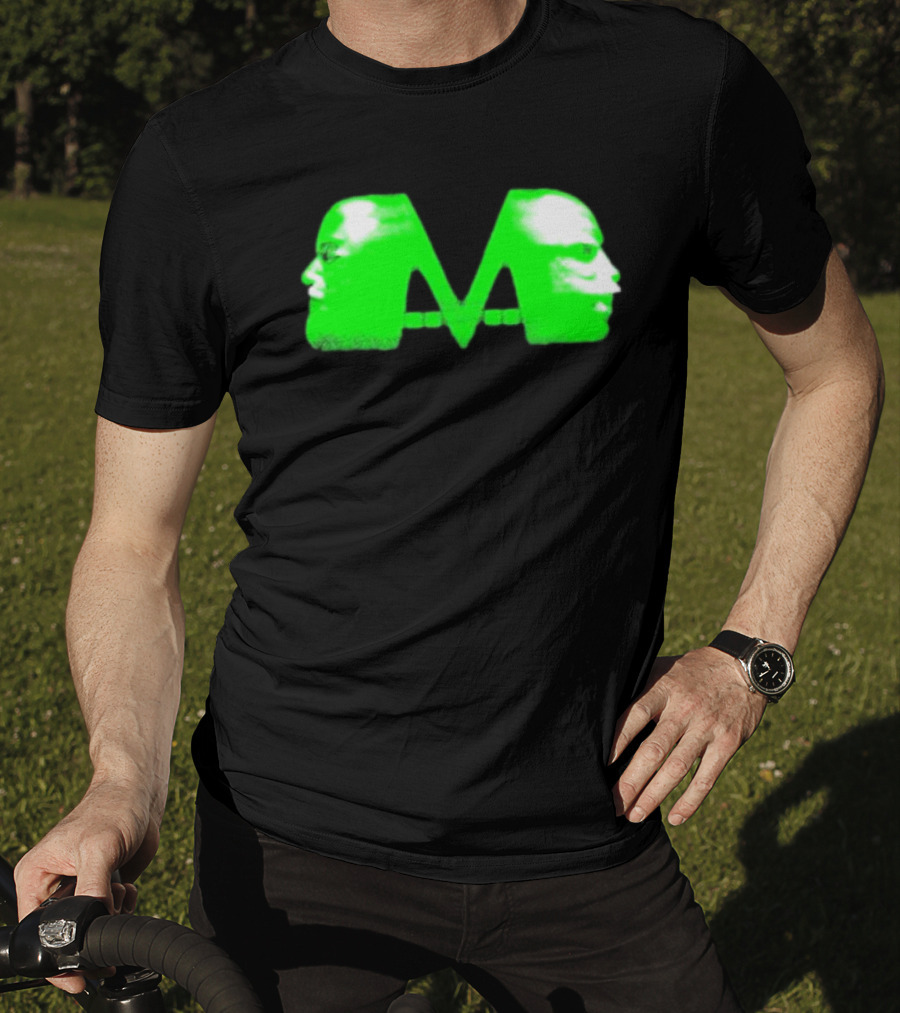 Mansionz M Faces Neon Green Portrait T-Shirt