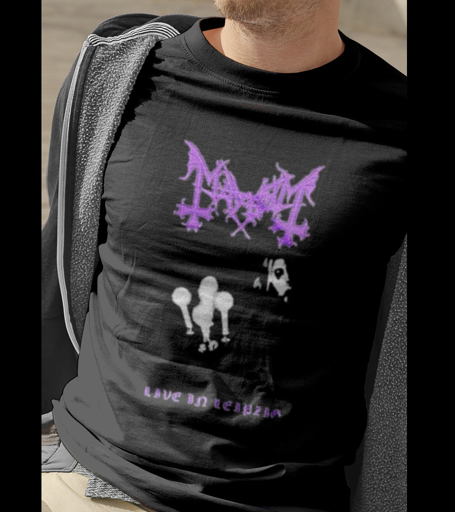 Mayhem Live In Leipzig Gothic Logo And Abstract Figure T-Shirt