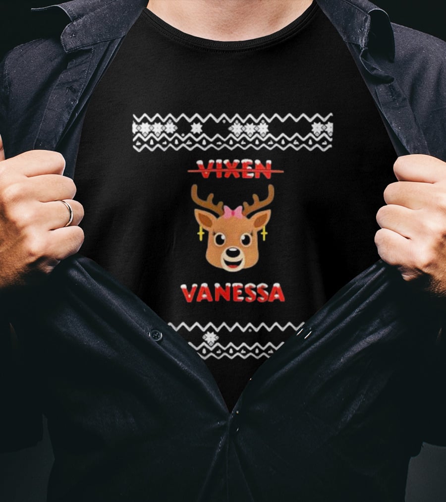 Vixen Vanessa Reindeer Mrs Claus Festive Holiday T-Shirt