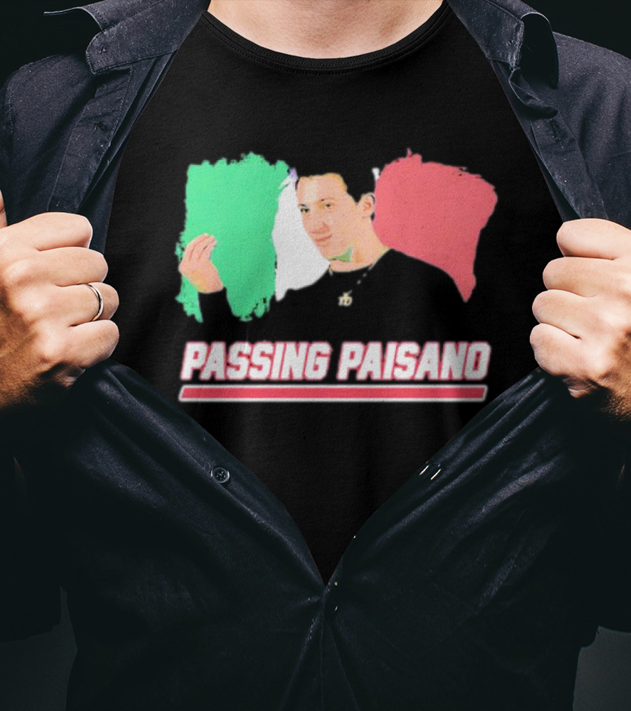 Passing Paisano Italian Gesture Flag Background T-Shirt