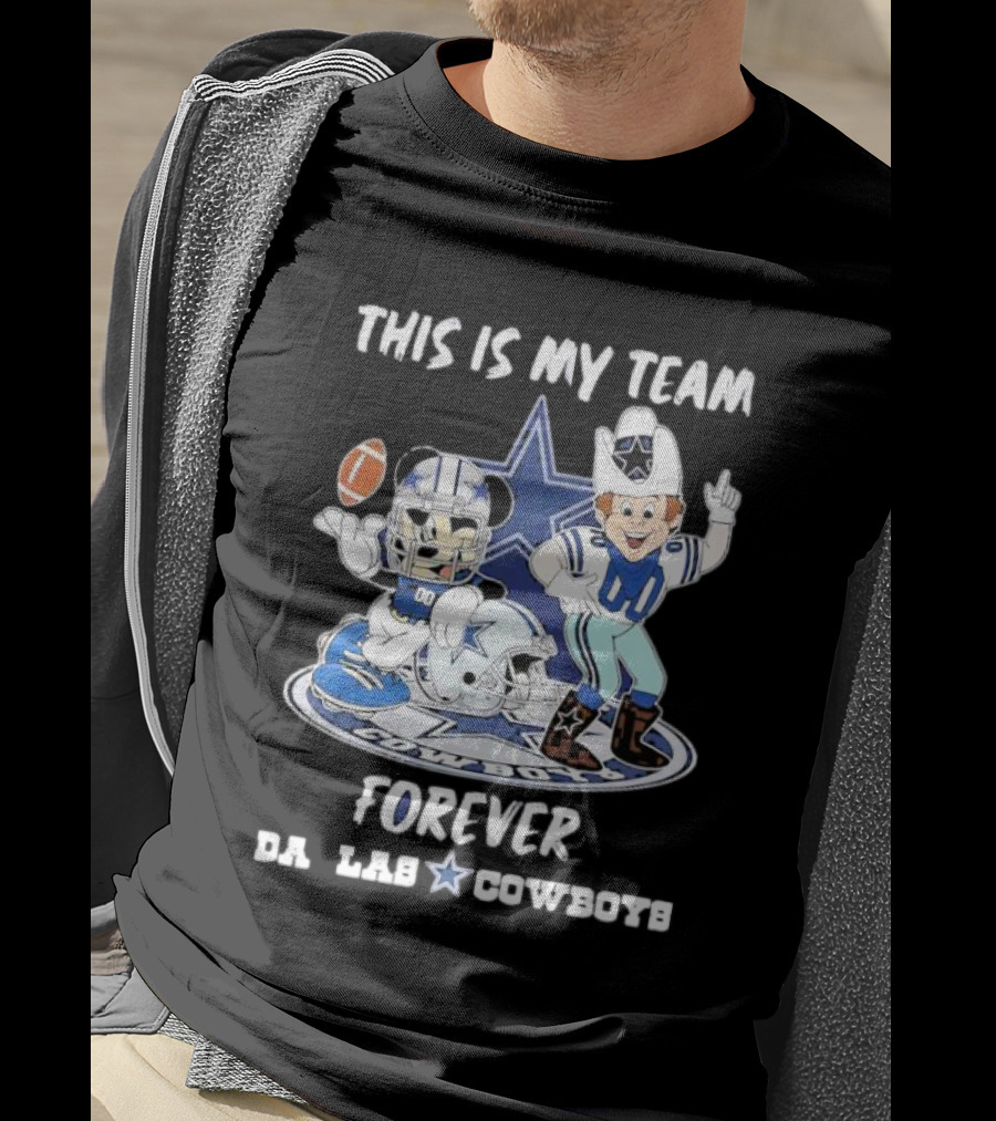 This Is My Team Forever Dallas Cowboys Football Mascot Star T-Shirt