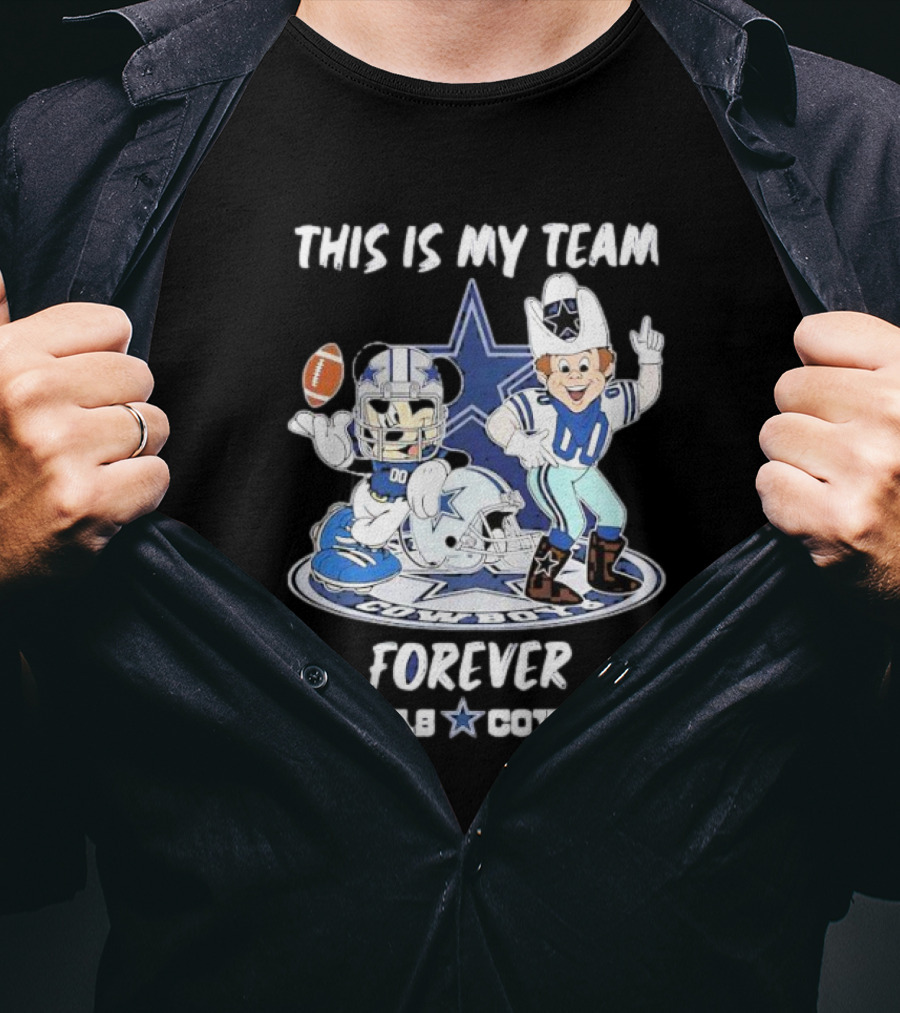 This Is My Team Forever Dallas Cowboys Football Mascot Star T-Shirt