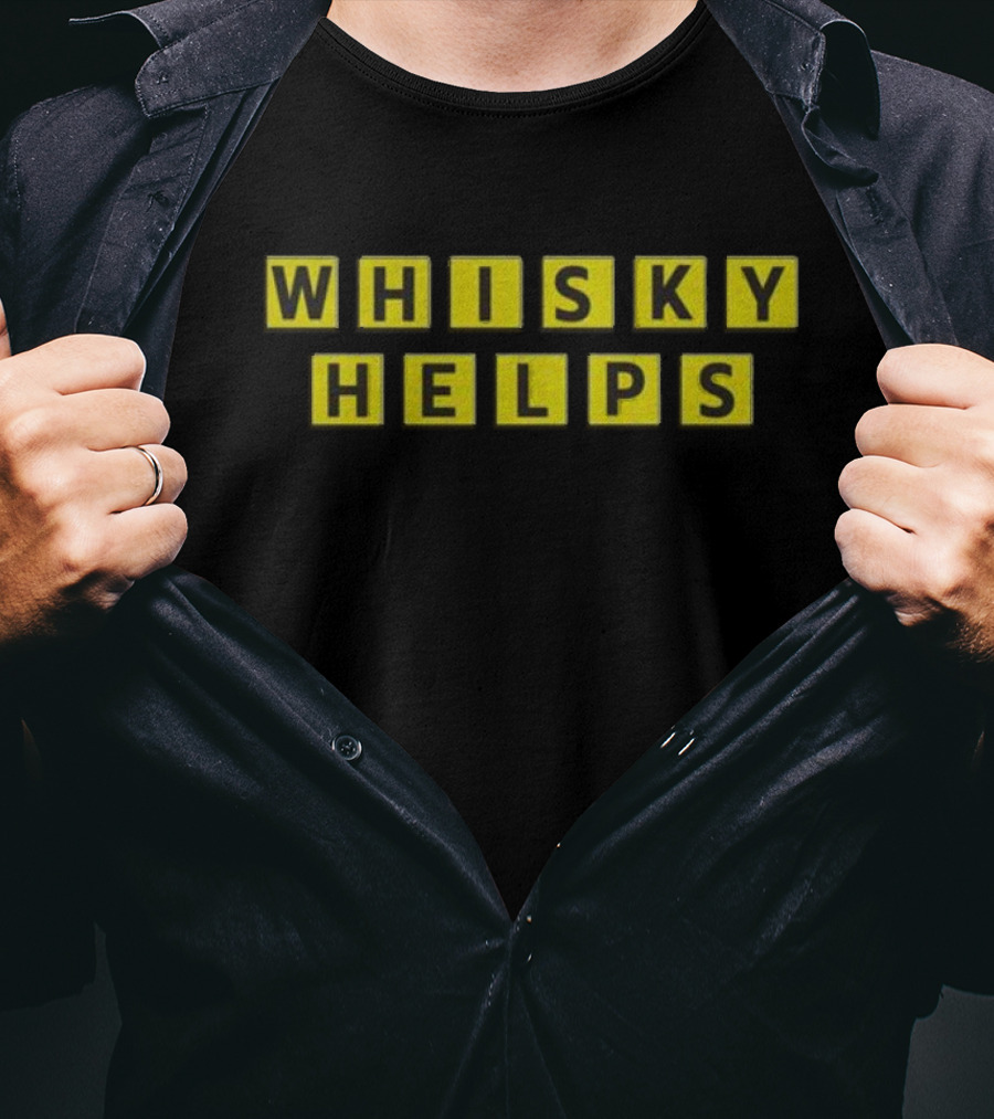 WHISKY HELPS Scrabble Inspired Blocks T-Shirt