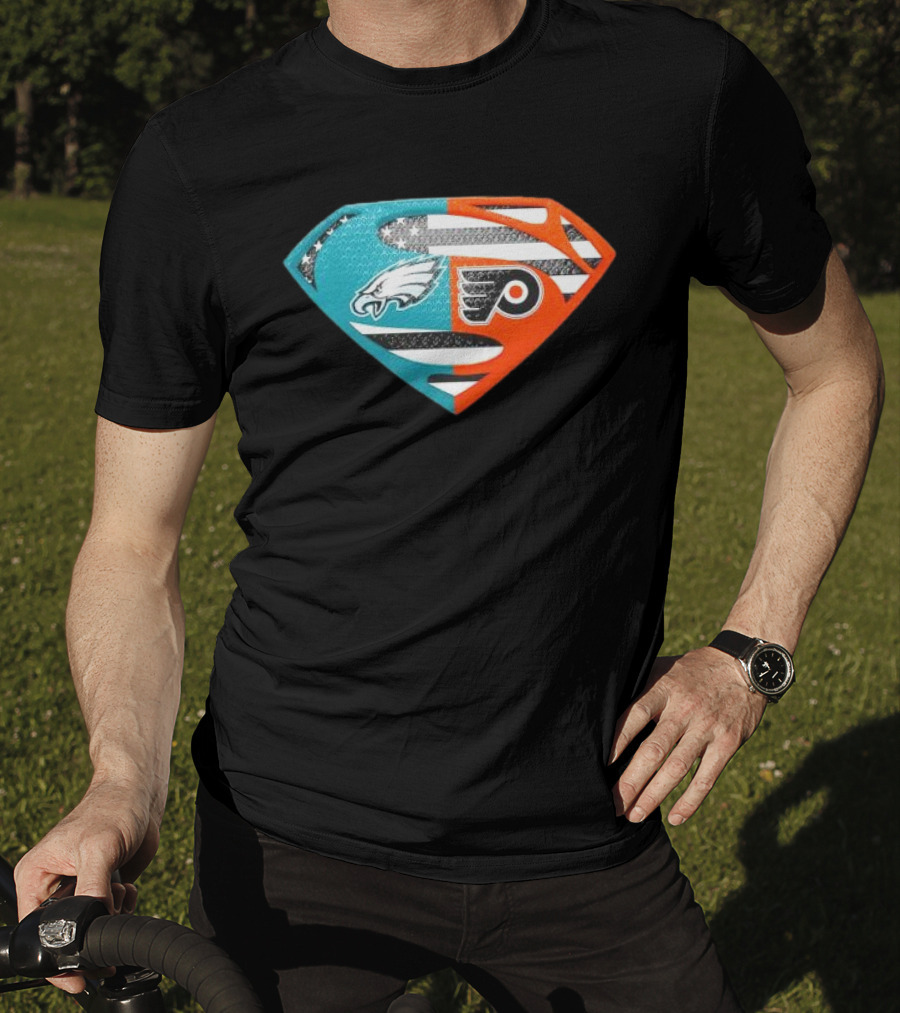 Philadelphia Eagles Philadelphia Flyers Superman Logo Mashup T-Shirt