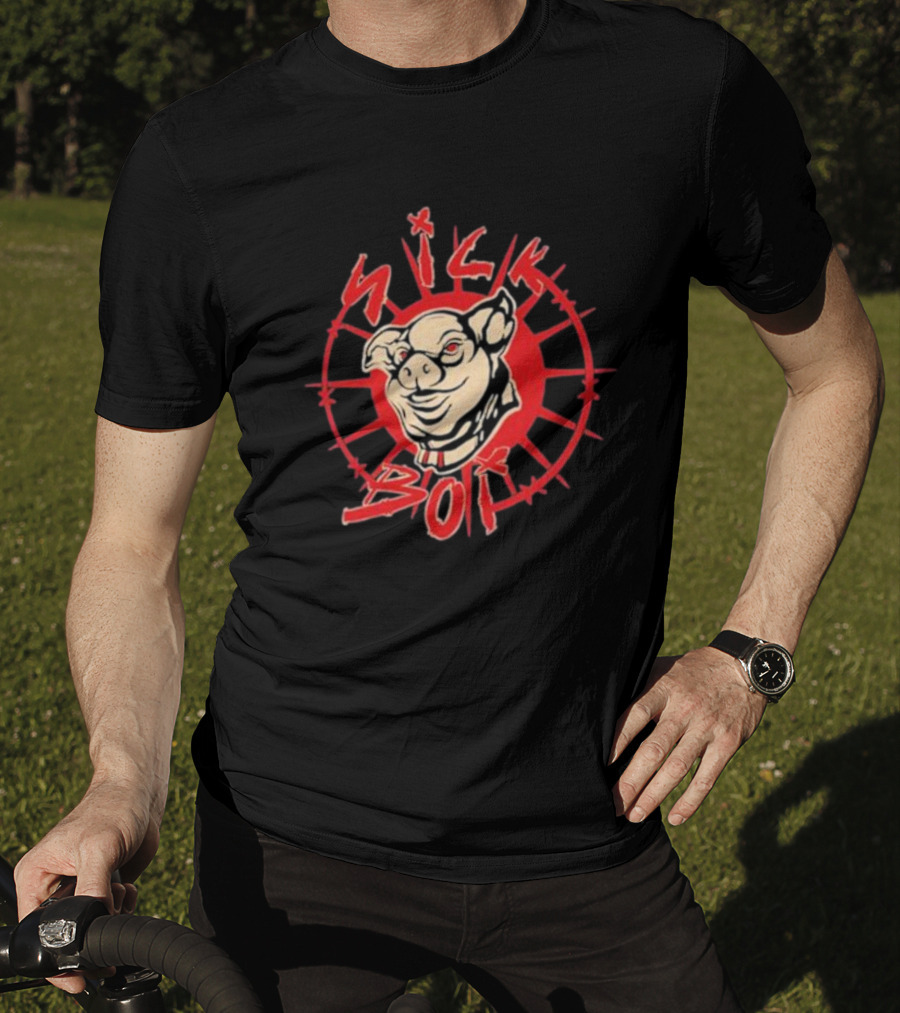Sick Boy Pig Starburst Emblem T-Shirt