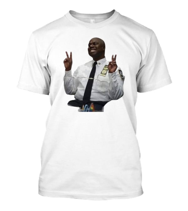Smiling Captain Raymond Holt Andre Braugher Peace Signs Brooklyn Nine Nine T-Shirt