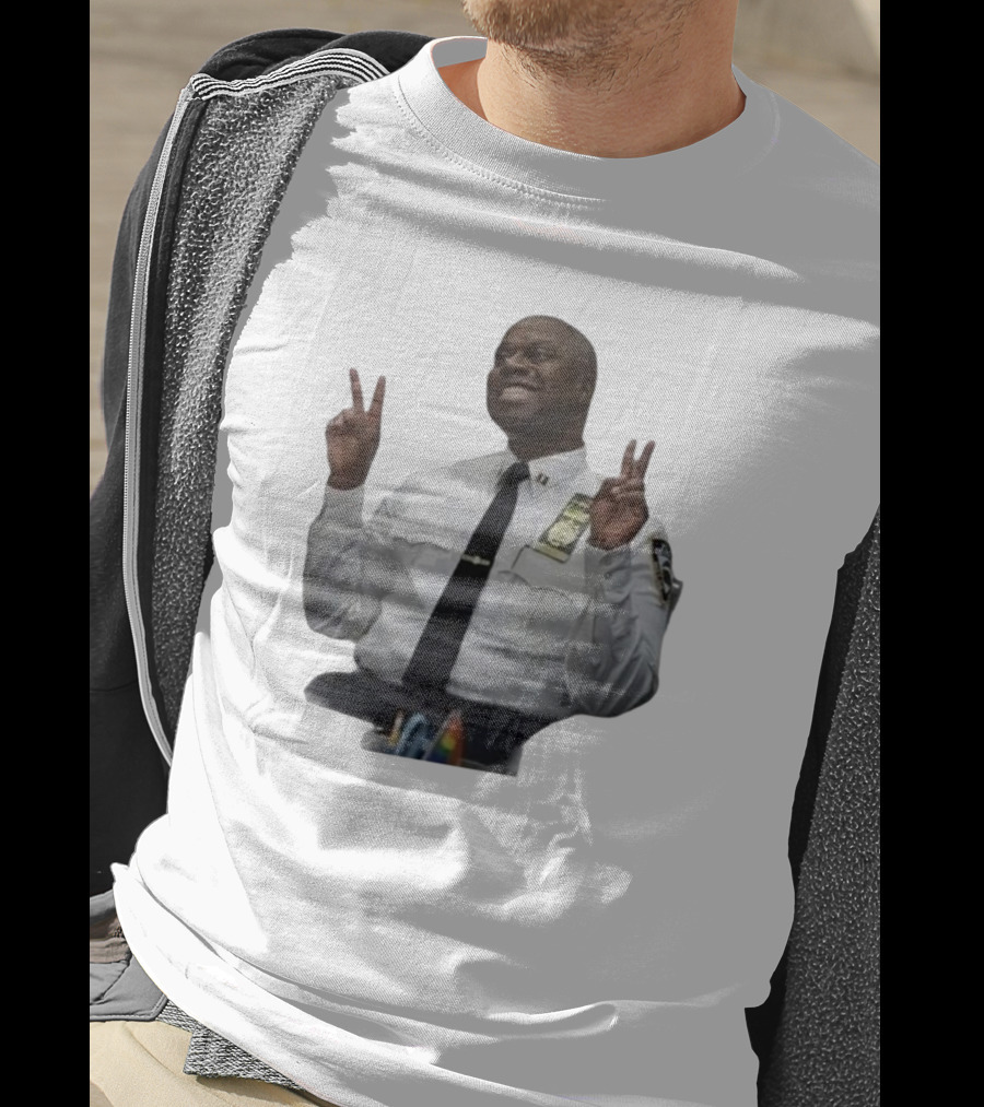 Smiling Captain Raymond Holt Andre Braugher Peace Signs Brooklyn Nine Nine T-Shirt