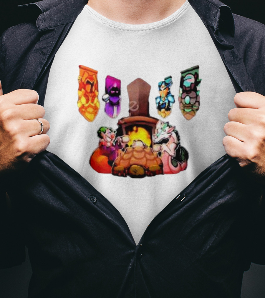 Terraria Banners Campfire Cozy Gaming Session T-Shirt