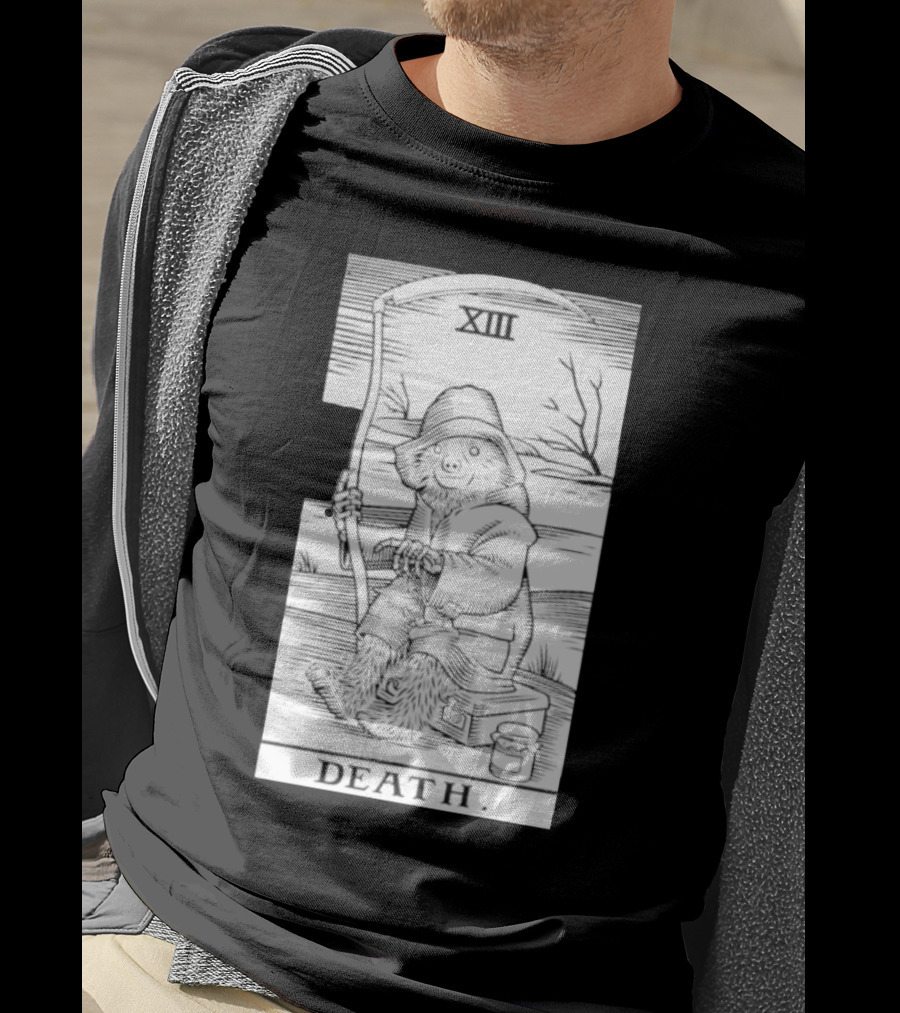 Bear XIII Death Tarot Card Sitting With Scythe T-Shirt