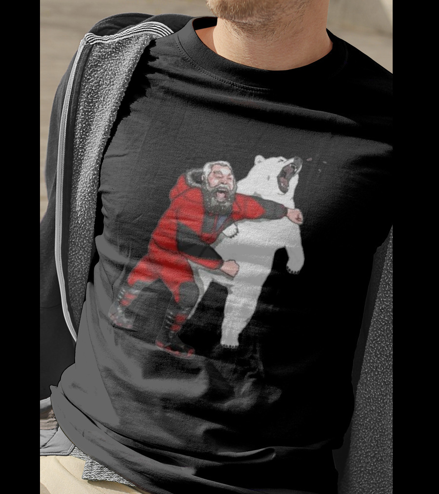 Blessed Bear Fighter Polar Punching Scene T-Shirt