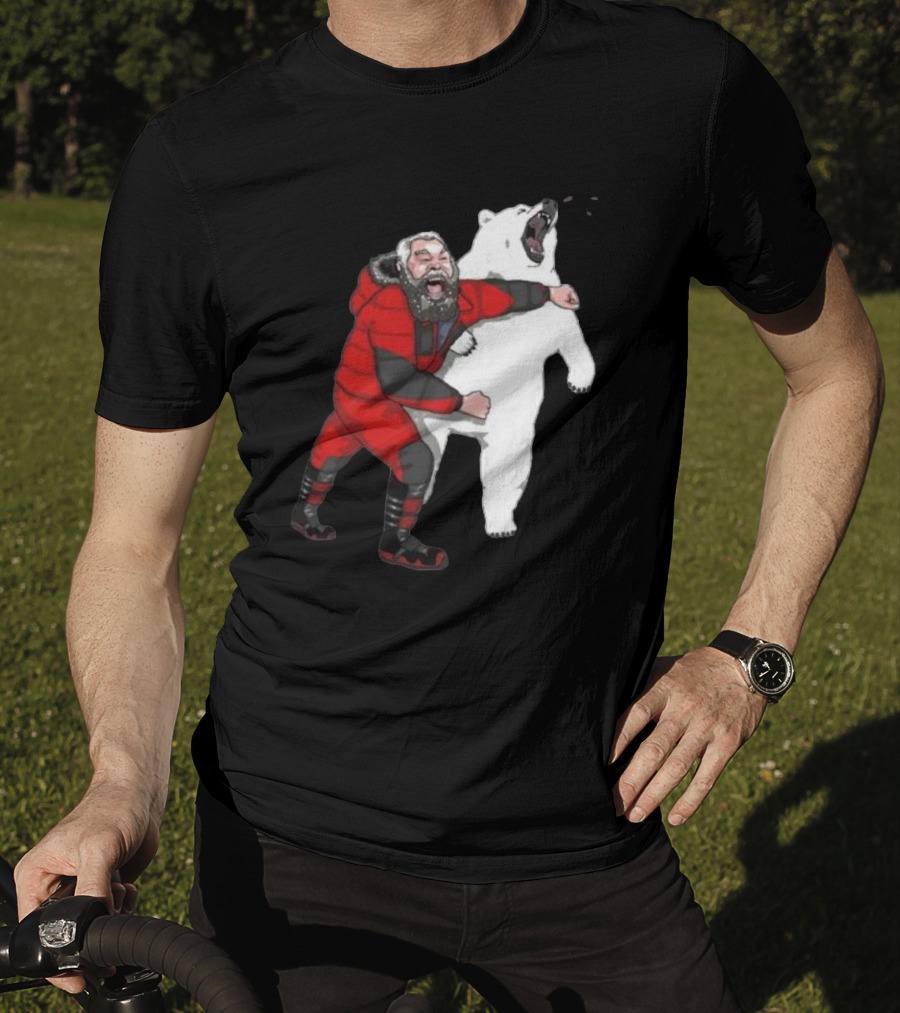 Blessed Bear Fighter Polar Punching Scene T-Shirt