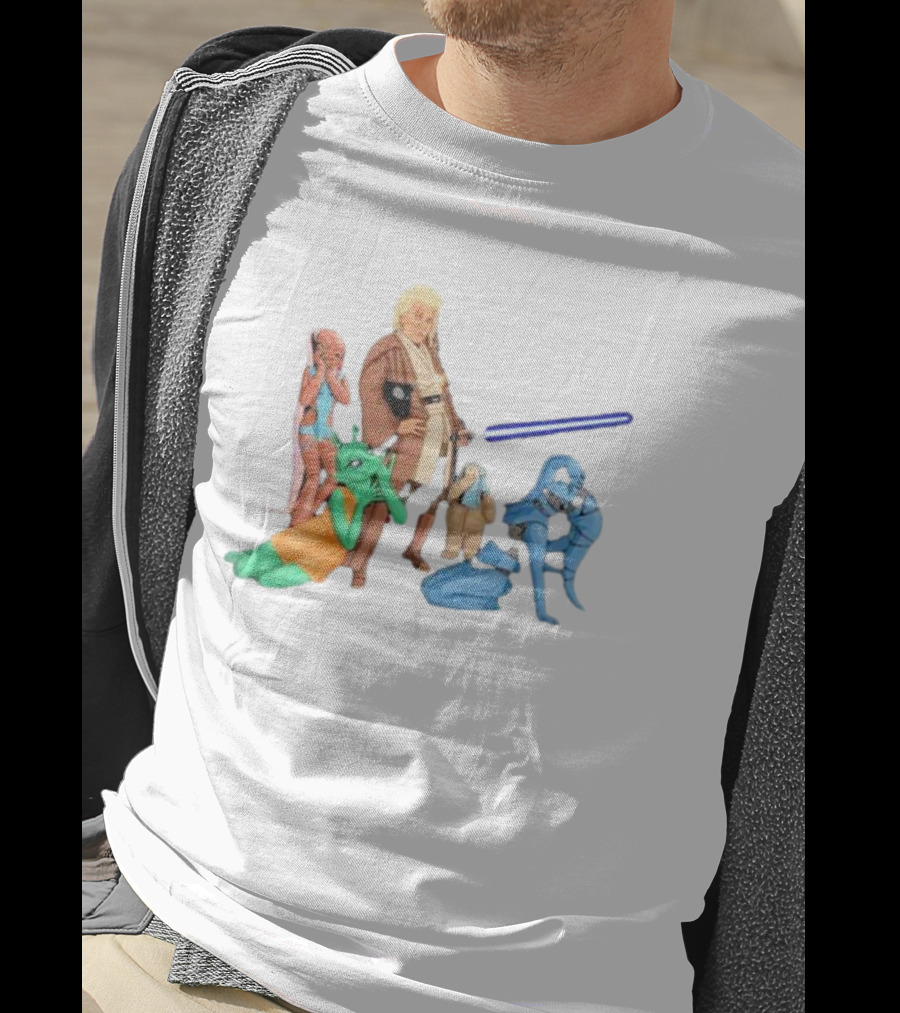 Jedi Flashheart Lightsaber Adventure With Alien Companions T-Shirt