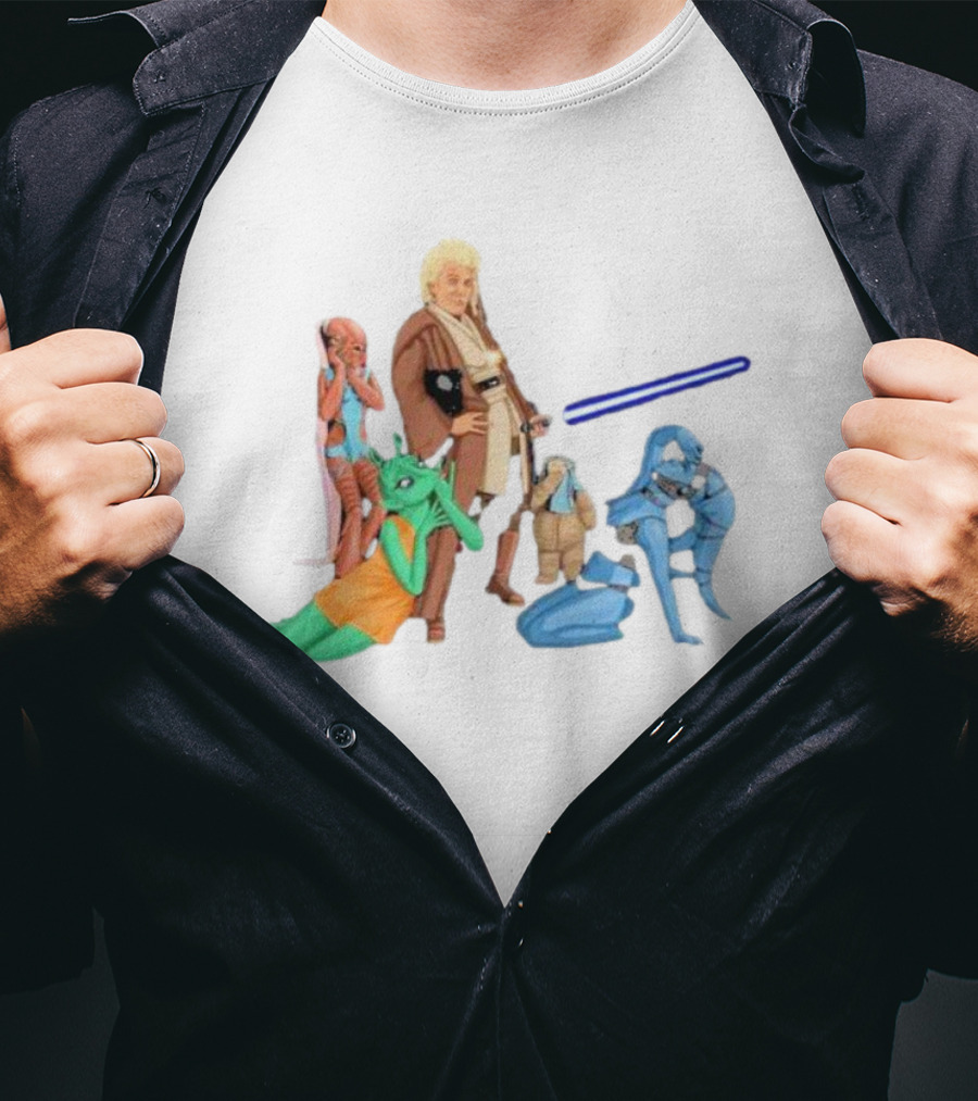 Jedi Flashheart Lightsaber Adventure With Alien Companions T-Shirt