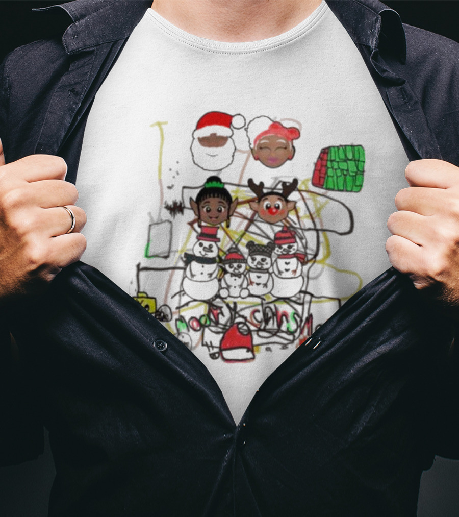 Venson Family Merry Christmas Holiday Scene T-Shirt