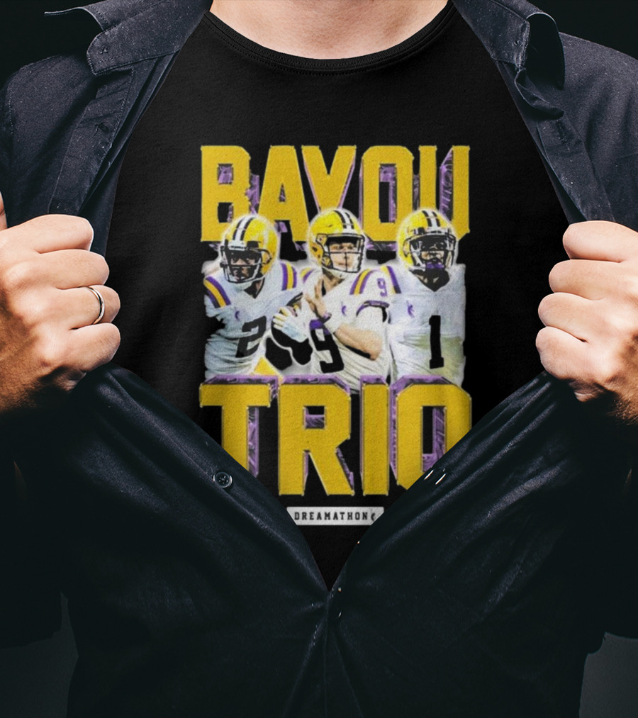 Bayou Trio Dreamathon Justin Jefferson Joe Burrow Ja'Marr Chase T-Shirt