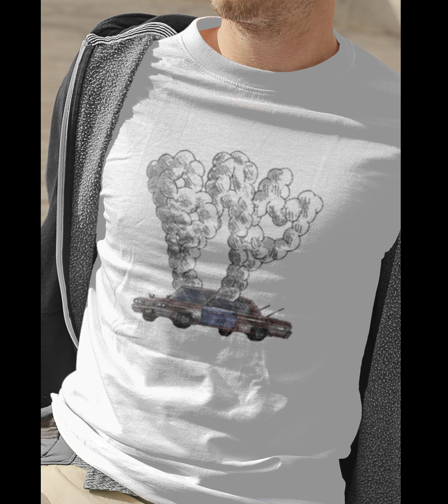 Kanel Joseph Bam Detailed Illustration Vintage Car Visual Exhaust Plumes T-Shirt