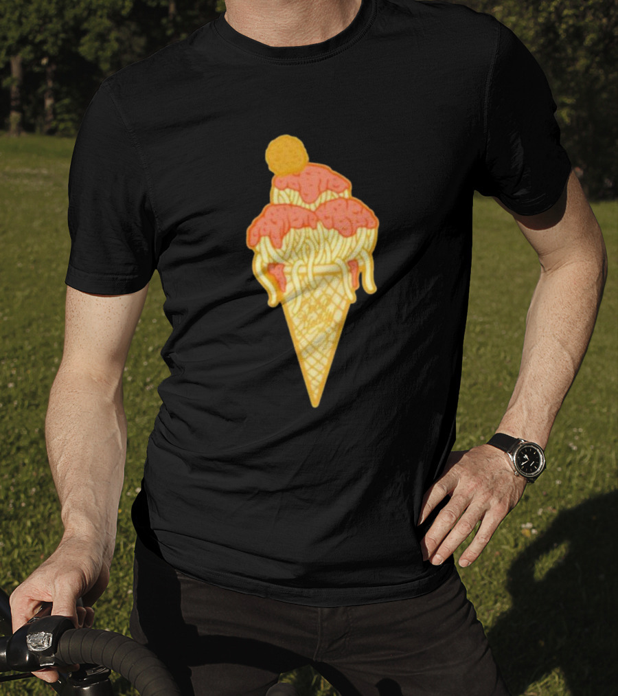 Spag Heddy Pasta Cone Spaghetti Ice Cream Mashup T-Shirt