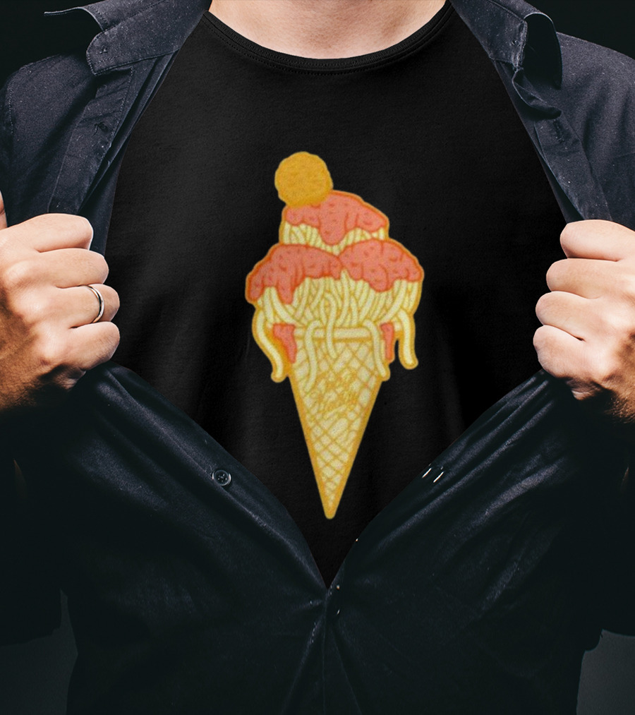 Spag Heddy Pasta Cone Spaghetti Ice Cream Mashup T-Shirt