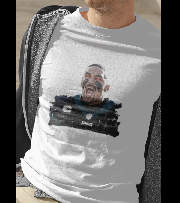 Quality Jalen Hurts Unleashed Fangs Out Eagles Football Action T-Shirt