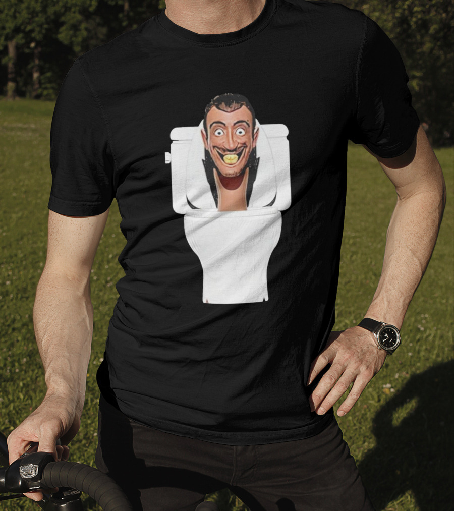 Skibidi Toilet Funny Face Character Head In Commode T-Shirt