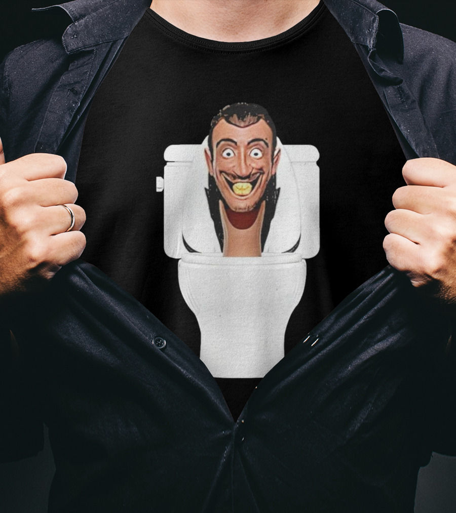 Skibidi Toilet Funny Face Character Head In Commode T-Shirt