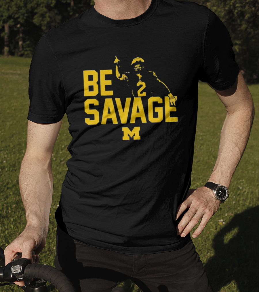 Be Savage Michigan Football Number 2 M T-Shirt