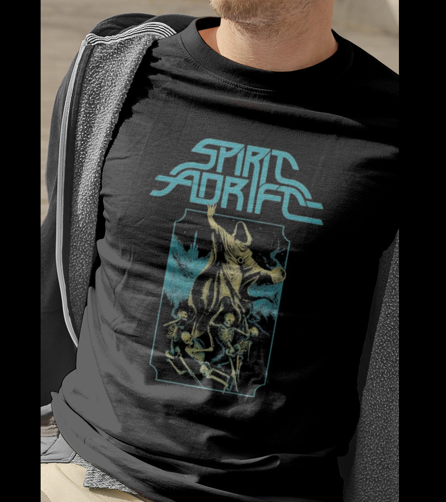 Spirit Adrift Summoner Skeleton Cloaked Figure And Dancing Skeletons T-Shirt