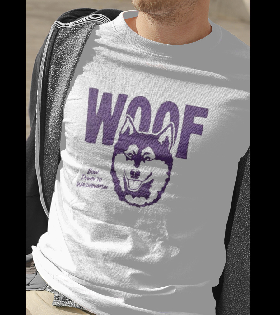 Washington Huskies Woof Bow Down To Washington T-Shirt