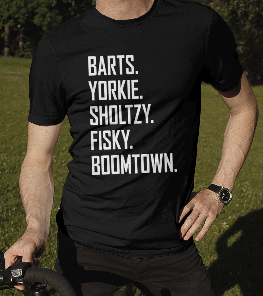 Barts Yorkie Sholtzy Fisky Boomtown Text Sequence T-Shirt