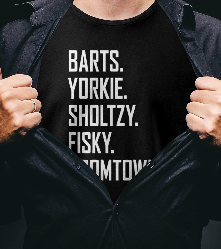 Barts Yorkie Sholtzy Fisky Boomtown Text Sequence T-Shirt