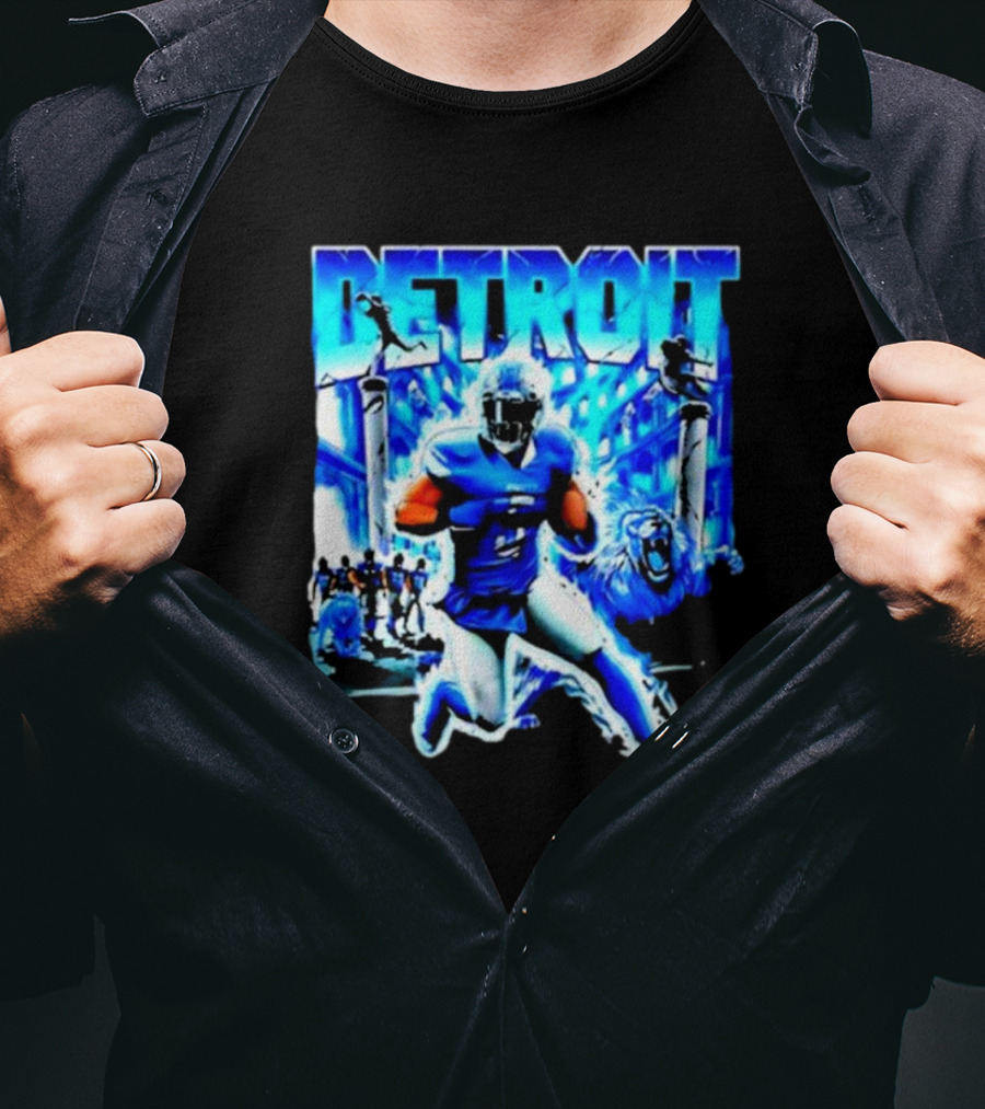 Detroit Football Lions Player Dynamic Action Official Merchandise T-Shirt