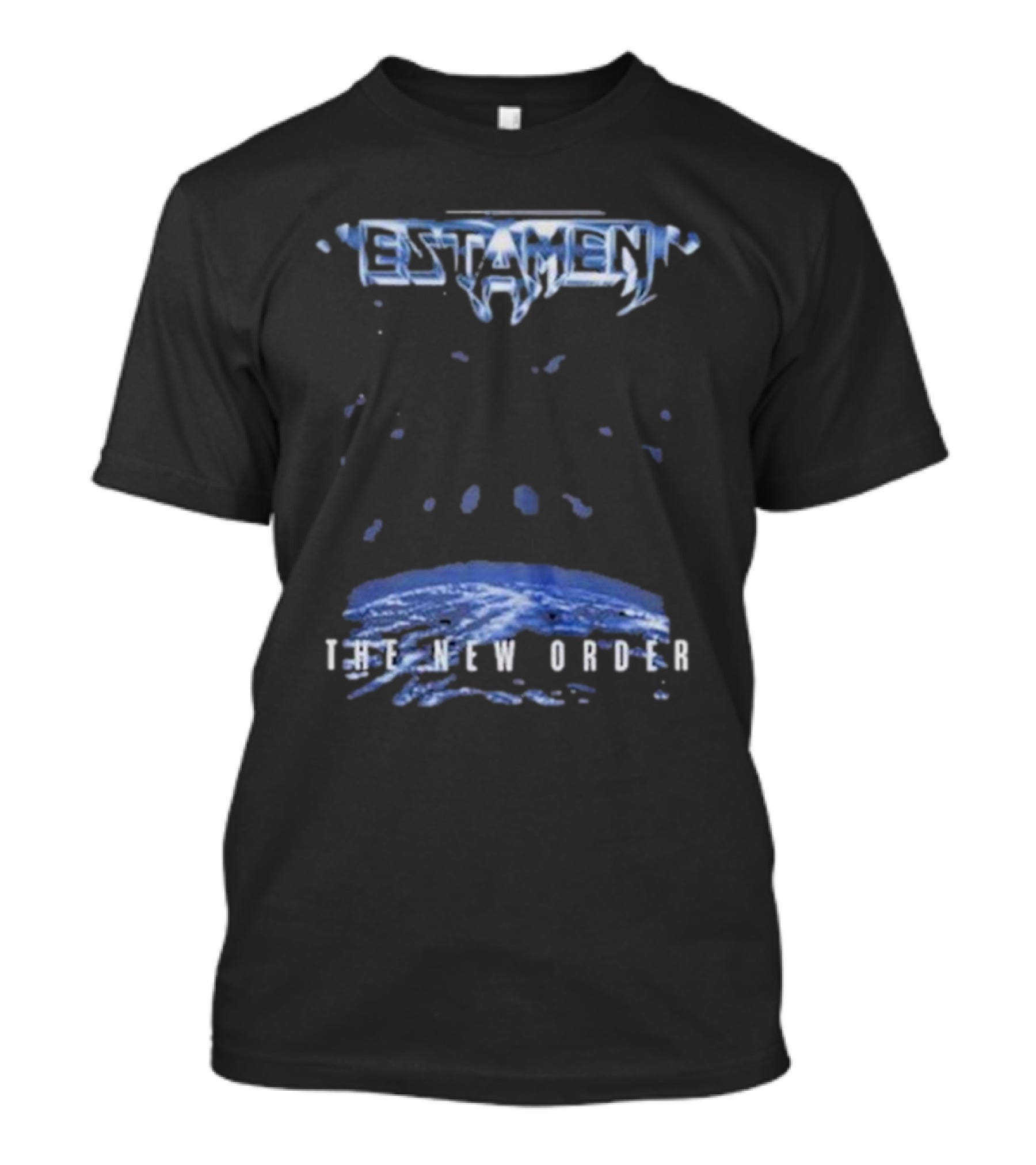 Testament The New Order Album Cover Art Blue Earth And Liquid Drops T-Shirt