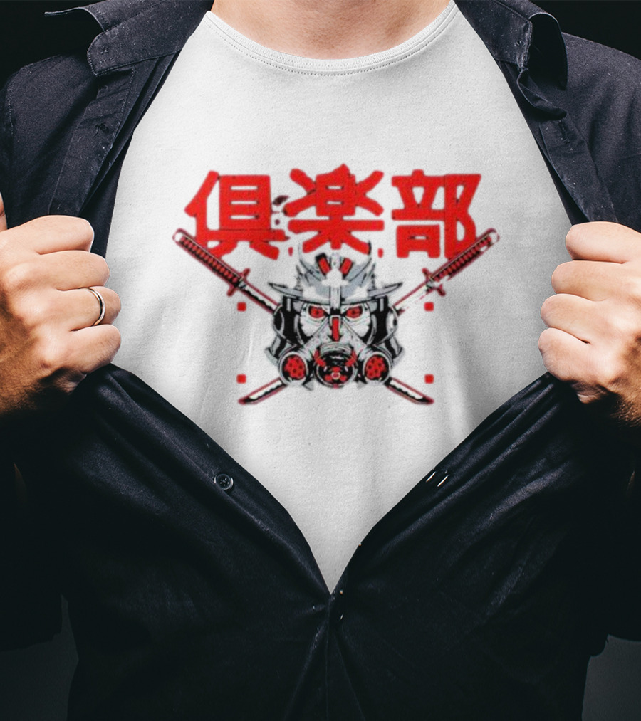 The O C Youth Samurai Helmet With Swords Japanese Text T-Shirt