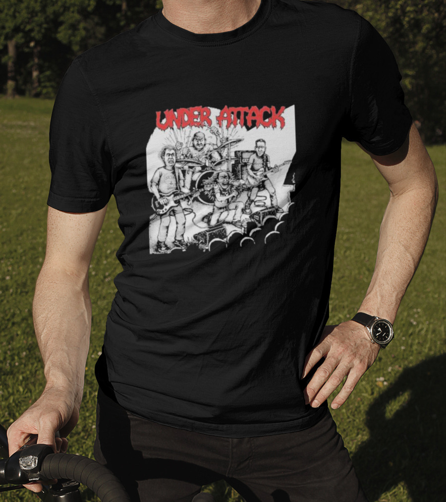 Under Attack Live Cartoon Band Performance Scene T-Shirt