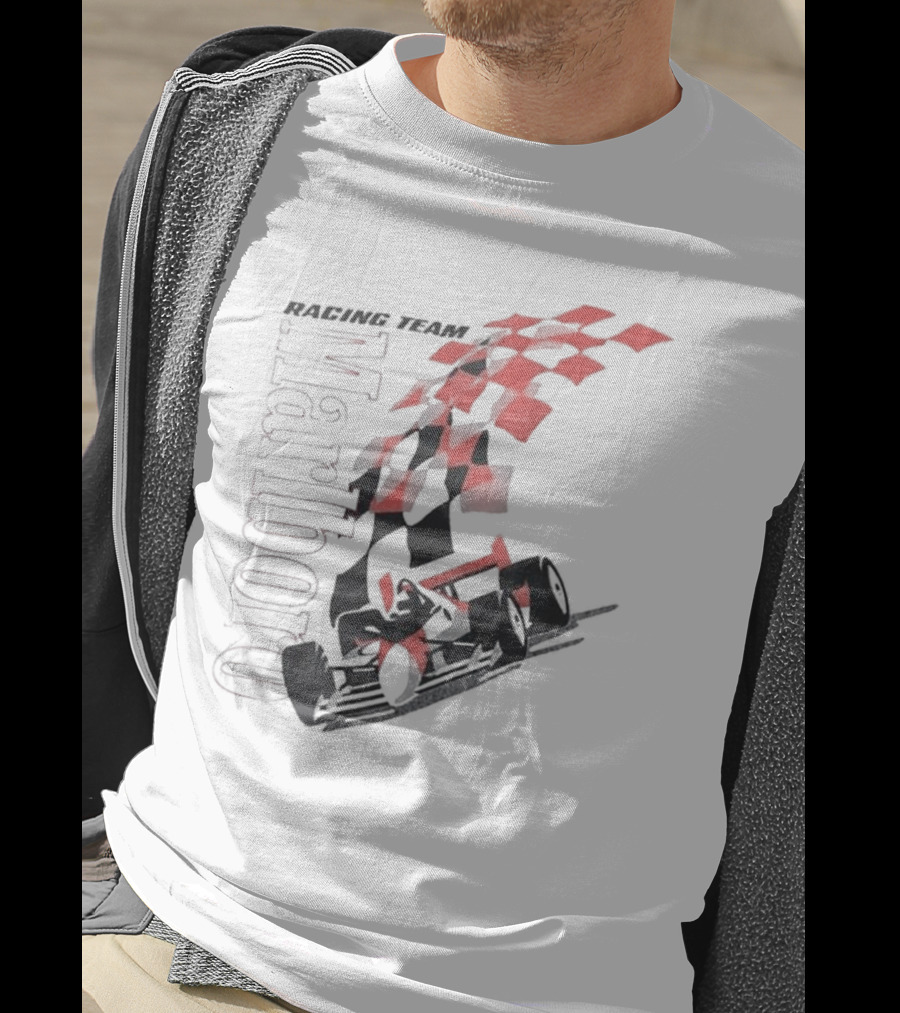 Vintage 90s Marlboro Racing Team Red Checkered Flag T-Shirt