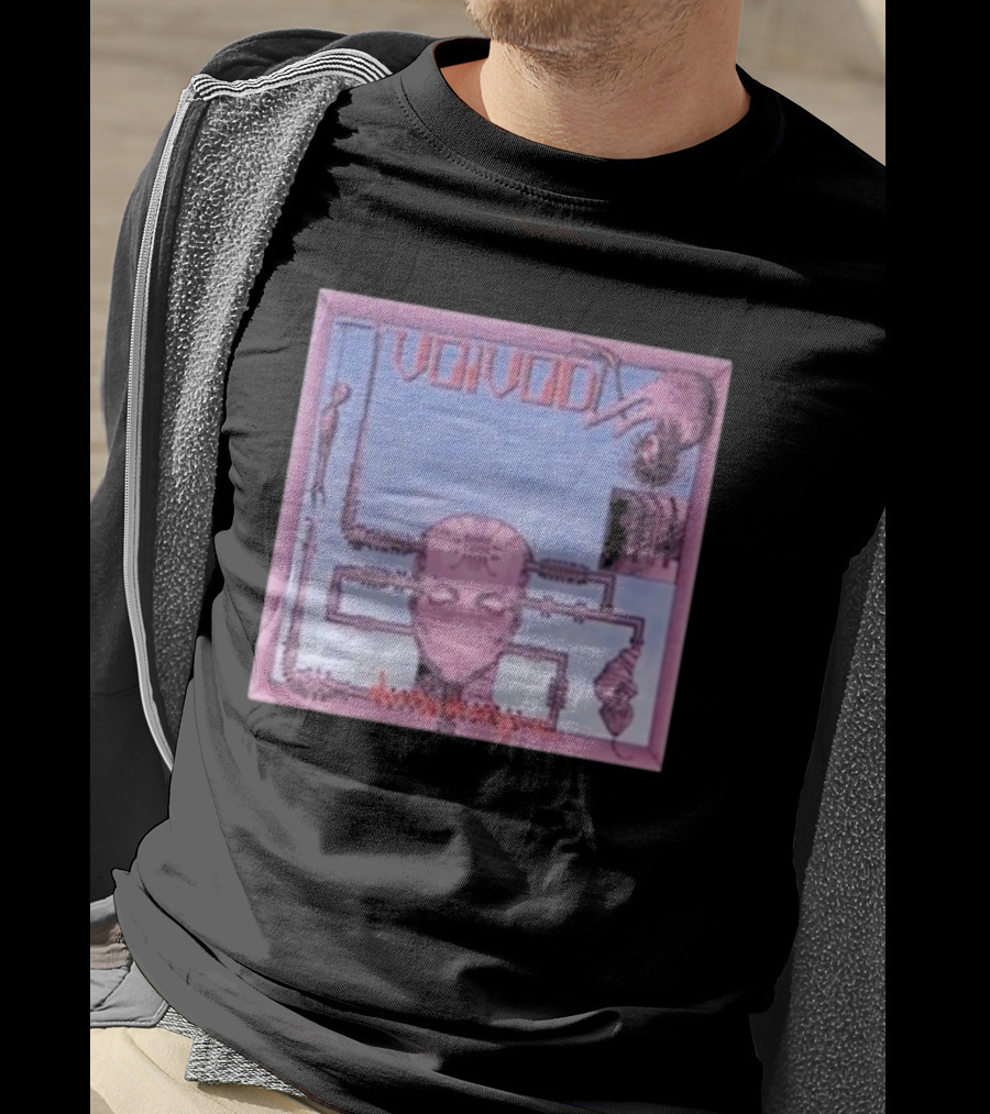 Voivod Nothingface Album Art With Cybernetic Face And Mechanical Elements T-Shirt