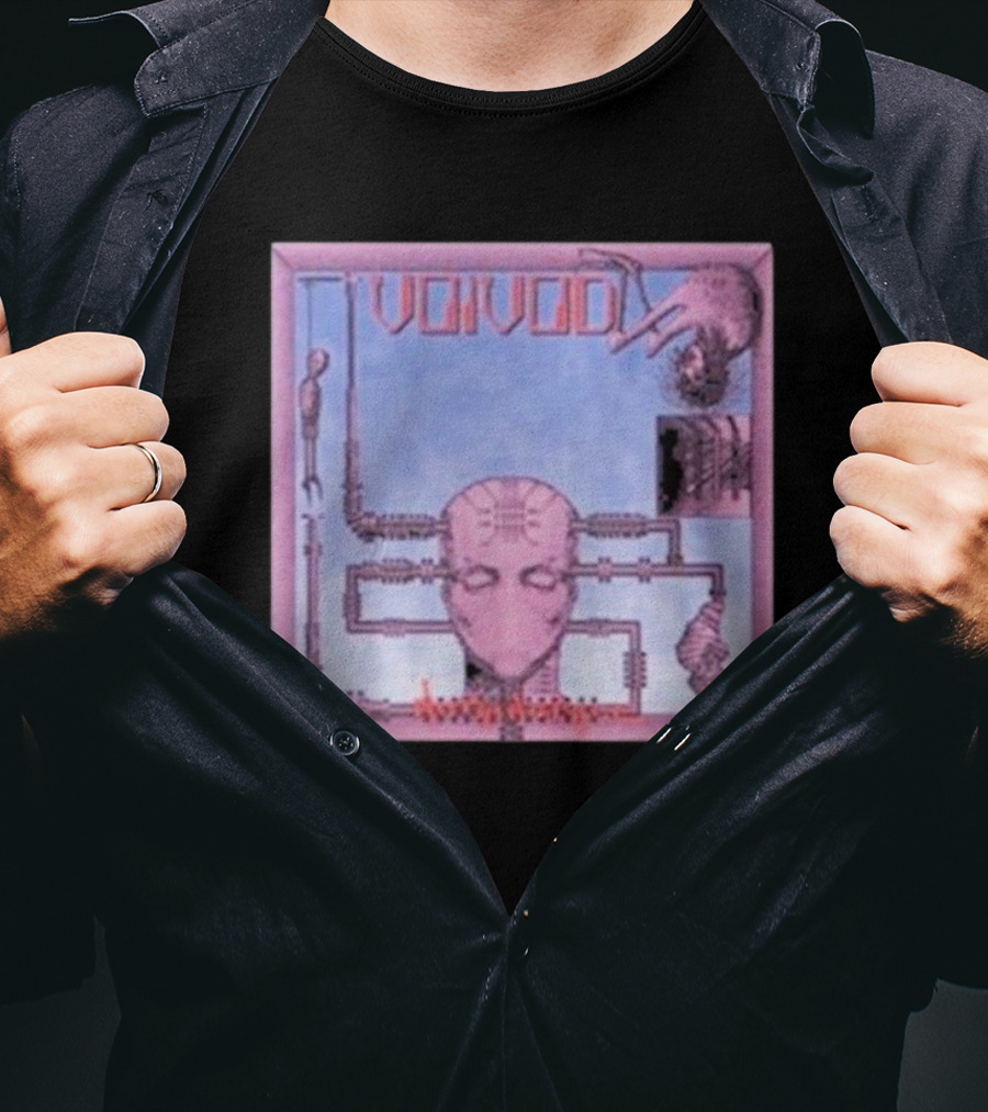 Voivod Nothingface Album Art With Cybernetic Face And Mechanical Elements T-Shirt