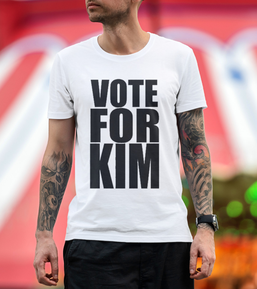 Vote For Kim Black Text T-Shirt