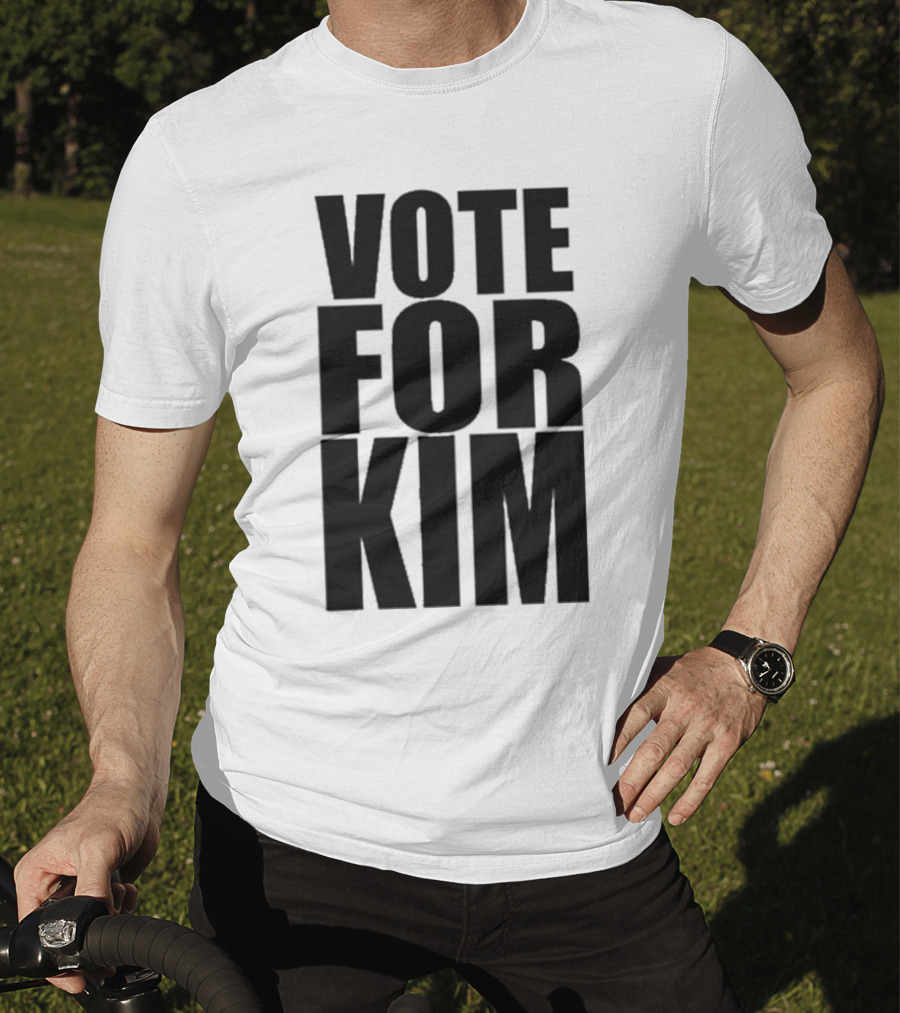 Vote For Kim Black Text T-Shirt